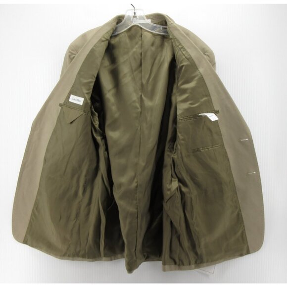 Calvin Klein Sport Coat 42 Tan Blazer Slim Fit Business Canvas NEW - Picture 12 of 15